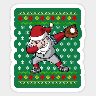 Santa Claus Baseball Player Ugly Christmas Sweater Sticker